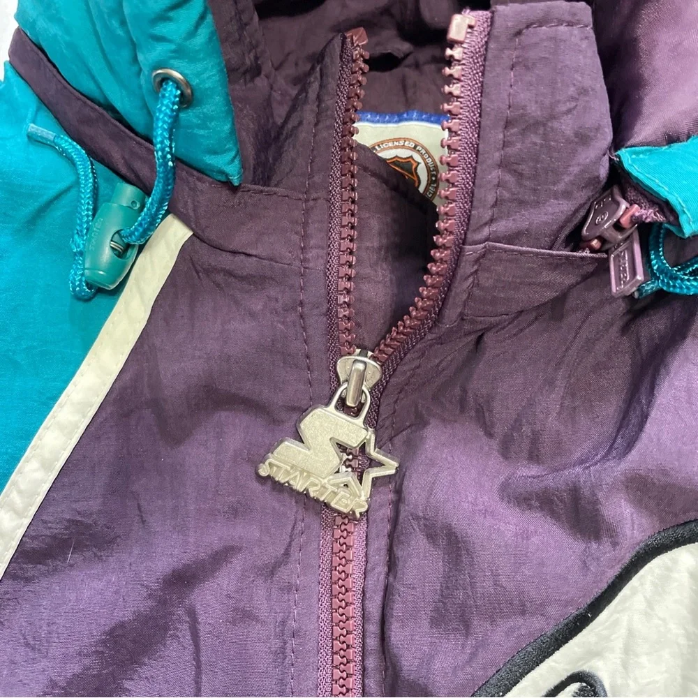 Vintage STARTER Mighty Ducks Big Logo Puffer Coat RARE Grail - Picture 5 of 6